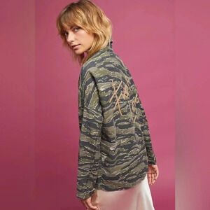 CURRENT/ELLIOT Fatigue Army Jacket Pockets, Size L